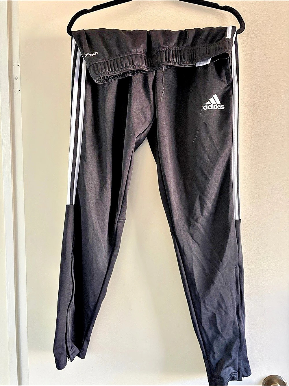 adidas Aeroready Primegreen 3-Stripes Tapered Track Pants Black Medium